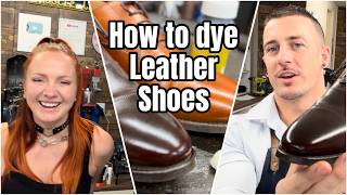 How to dye leather shoes  Professional chocolate dye [upl. by Enirtak]