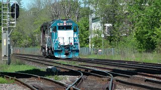 Four Trains in 4 minutes CN 532 Light VIA 67 VIA 42 VIA 645 May 22 2023 [upl. by Ymmac]