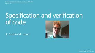 Basics of specification and verification Lecture 0 Pre and postconditions [upl. by Ahsekar316]