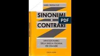 Sinonimi e contrari  Minidizionario della lingua italiana lattera A [upl. by Nevanod683]