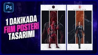 1 DAKİKADA FİLM POSTERİ TASARIMI NASIL YAPILIR🔥 [upl. by Aicitel]