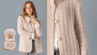 Alize Angora Gold ile Mevsimlik Hırka  Seasonal Cardigan  Сезонный Кардиган [upl. by Bridgid]