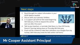 Bexleyheath Academy  Year 09 Option Evening 2024 [upl. by Akerdnuhs86]