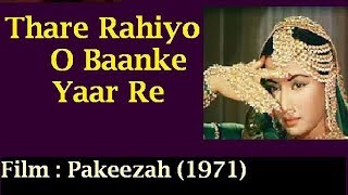 Thare Rahiyo O Baanke Yaar  Pakeezah 1971  KEYAA cover  Lata Mangeshkar  Meena Kumari [upl. by Enair]