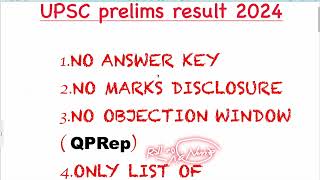 Upsc prelims 2024 result  full detail IAS prelims result [upl. by Reinhardt]