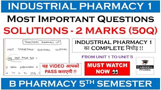 Solutions  2 Marks Most Imp  Industrial pharmacy 5th semester important questions  Carewell [upl. by Eve]