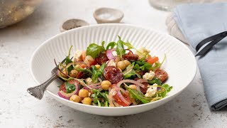 Chorizo Chickpea Salad With Feta Recipe [upl. by Sundberg]