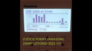 ZUŻYCIE POMPY PANASONIC LISTOPAD 2023 ZIMNY [upl. by Laws307]