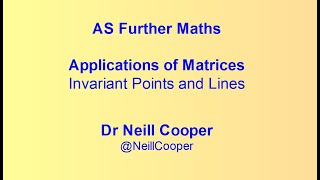 AS Further Maths Invariant Points and Lines [upl. by Westney]