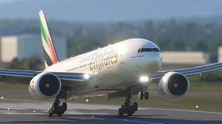 Impossibble landing Boeing 777 Emirates Landing at EuroAirport Basel Mulhouse Freiburg [upl. by Searcy]