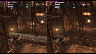 Batman Arkham City PhysX High vs Off [upl. by Inerney]