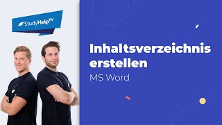 Inhaltsverzeichnis in Word erstellen  Hausarbeit  StudyHelp [upl. by Neliak632]