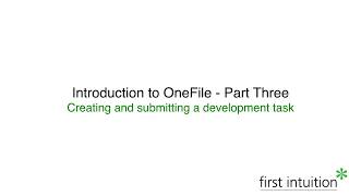 Introduction to OneFile  part three [upl. by Seessel480]