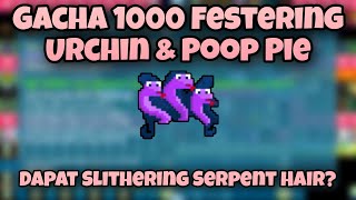 Gacha Slithering Serpent Hair Makan 1000 Festering Urchin amp Poop Pie  Growtopia Indonesia [upl. by Alliscirp]