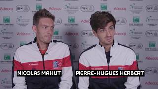 Job interview with Nicolas Mahut PierreHugues HERBERT amp Yannick Noah [upl. by Drummond]