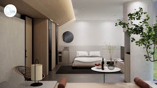 Bedroom design  Simple bedroom with private bathroom [upl. by Kenon695]