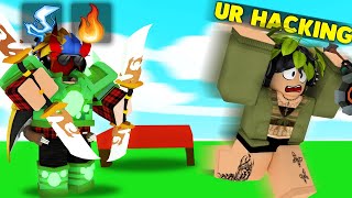 They Called ME A HACKER For Spawning Double SWORDS ROBLOX BEDWARS [upl. by Giuditta]