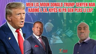 Men moun ki konpoze kabinè Prezidan Trump lan anpil Ayisyen gen ti kè sote tande plis detay yo [upl. by Kanal]