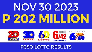 Lotto Result November 30 2023 9pm Complete Details [upl. by Thorlie]