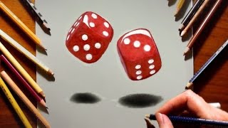 Colored Pencil Drawing Dice [upl. by Kcyred]