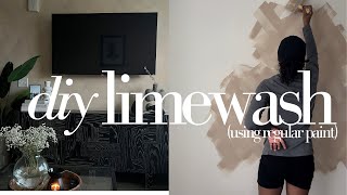 Easy DIY Limewash Walls using regular paint [upl. by Aikim693]