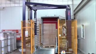 Automatische draaitafel pallet wikkelmachine [upl. by Enelkcaj]