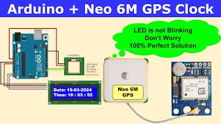 Arduino Nano Neo 6M GPS Clock LCD  GPS Clock with Arduino Nano  I2C LCD Interface with Neo 6M GPS [upl. by Tryck402]