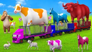 Color Cows Crocodiles and Horse Farm Adventures Farm Animals Comedy Video Collection 3D Cartoons [upl. by Euk495]