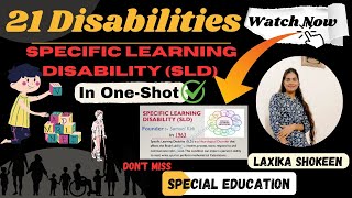 Specific Learning Disability SLD21 Types Of Disabilities According To RPwD Act Laxika Shokeen [upl. by Kcirdled666]