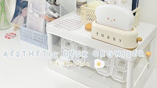 Aesthetic Desk Organiser കണ്ടാലോ ☁️🥞Aesthetic Amazon Find  Aesthetic Desk Makeover  Aesthetic 🥛♡ [upl. by Crary559]