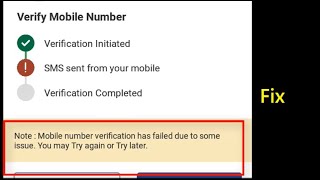 How to Fix Mobile number verification has failed due to some issue BHIM UPI Payment App [upl. by Eresed]