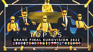 TOP 25  GRAND FINAL  EUROVISION SONG CONTEST 2022  ESC 2022 [upl. by Ahseina491]