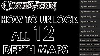 Code Vein  All Depth Maps Locations Deep trailblazer Trophy Guide [upl. by Agna57]