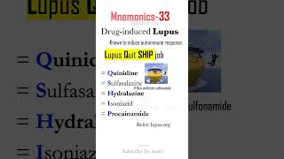 Druginduced Lupus Mnemonics usmle usmlestep1 mbbs neetpg next medstudent neet pharmacology [upl. by Walton]