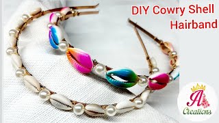 DIY Cowry Shell Hairband From Nbeads Kit  DIY Hair Accessories Nbeads DIY Tutorial 2021 by Alia [upl. by Hun]