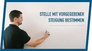 Steigung gegeben  Stelle dazu bestimmen  Mathe by Daniel Jung [upl. by Aikimat]