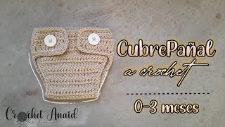 CUBREPAÑAL A CROCHET  03 meses  Crochet Anaid [upl. by Laspisa513]