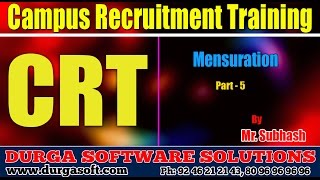 Campus Recruitment Training CRT Aptitude Mensuration Part  5 [upl. by Eilsek]