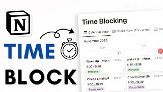 BEST Productive Time Blocking Setup for Notion  Stepbystep Tutorial  Free Template [upl. by Ihn]