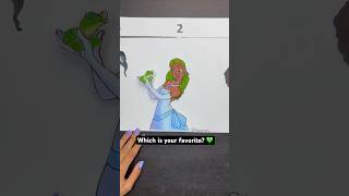 Which Tiana’s hair is your favorite 👩🏾‍🦱💚 shorts princess hair drawing art artist craft [upl. by Oswal]