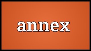 Annex Meaning [upl. by Evangelia662]