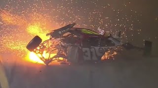 MYATT SNIDER SCARY CRASH INTO THE CATCHFENCE  2022 BEEF 300 XFINITY SERIES AT DAYTONA [upl. by Punak259]