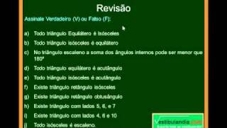 Matemática  Aula 34  Geometria Plana  Triângulos  Noções Gerais  Parte 2  Final [upl. by Ttennaej618]