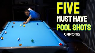 Five Must Have Pool Shots  How to make Carom Shots  Pool Lessons [upl. by Swirsky203]