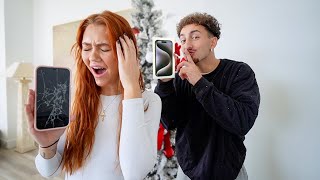 BREAKING MY WIFES PHONE THEN SURPRISING HER WITH IPHONE 15 PRO MAX [upl. by Nakah]