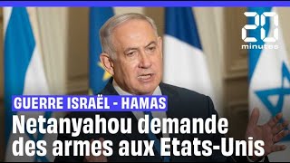 Guerre Israël – Hamas  Benyamin Netanyahou exhorte les EtatsUnis à lui donner des armes rapidement [upl. by Yeoj]