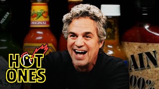 Mark Ruffalo Suffers For His Art While Eating Spicy Wings  Hot Ones [upl. by Nwahsad]