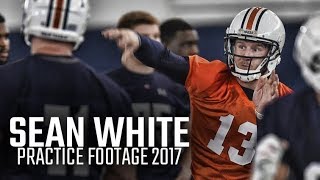 Auburns Sean White runs quarterback drills on the first day of fall camp 2017 [upl. by Nalac378]