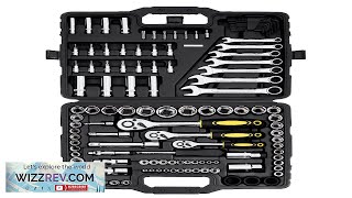 121Piece Mechanics Tool Set 14quot 38quot 12quot Drive Sockets SAE and Metric Review [upl. by Jarlen607]