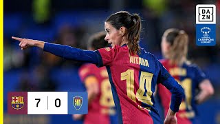 HIGHLIGHTS  FC Barcelona vs SKN StPölten  UEFA Womens Champions League 202425 Deutsch [upl. by Yhtimit]